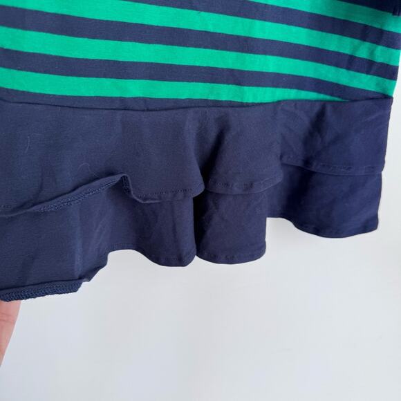 Florence Eiseman Girls Dress Green Stripe Size 10 Open Back Bow Cotton - Picture 2 of 6